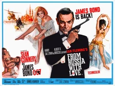FROM RUSSIA WITH LOVE (1962) British Quad 30"x40" James Bond movie poster!