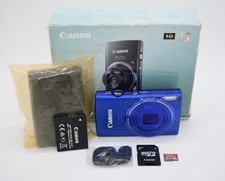 Canon PowerShot ELPH 150 IS Digital Camera Blue 10x Zoom Complete - Tested ✅