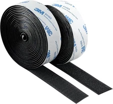 3M Hook and Loop Tape with Adhesive, Heavy Duty Self Sticky Interlocking Tape, S