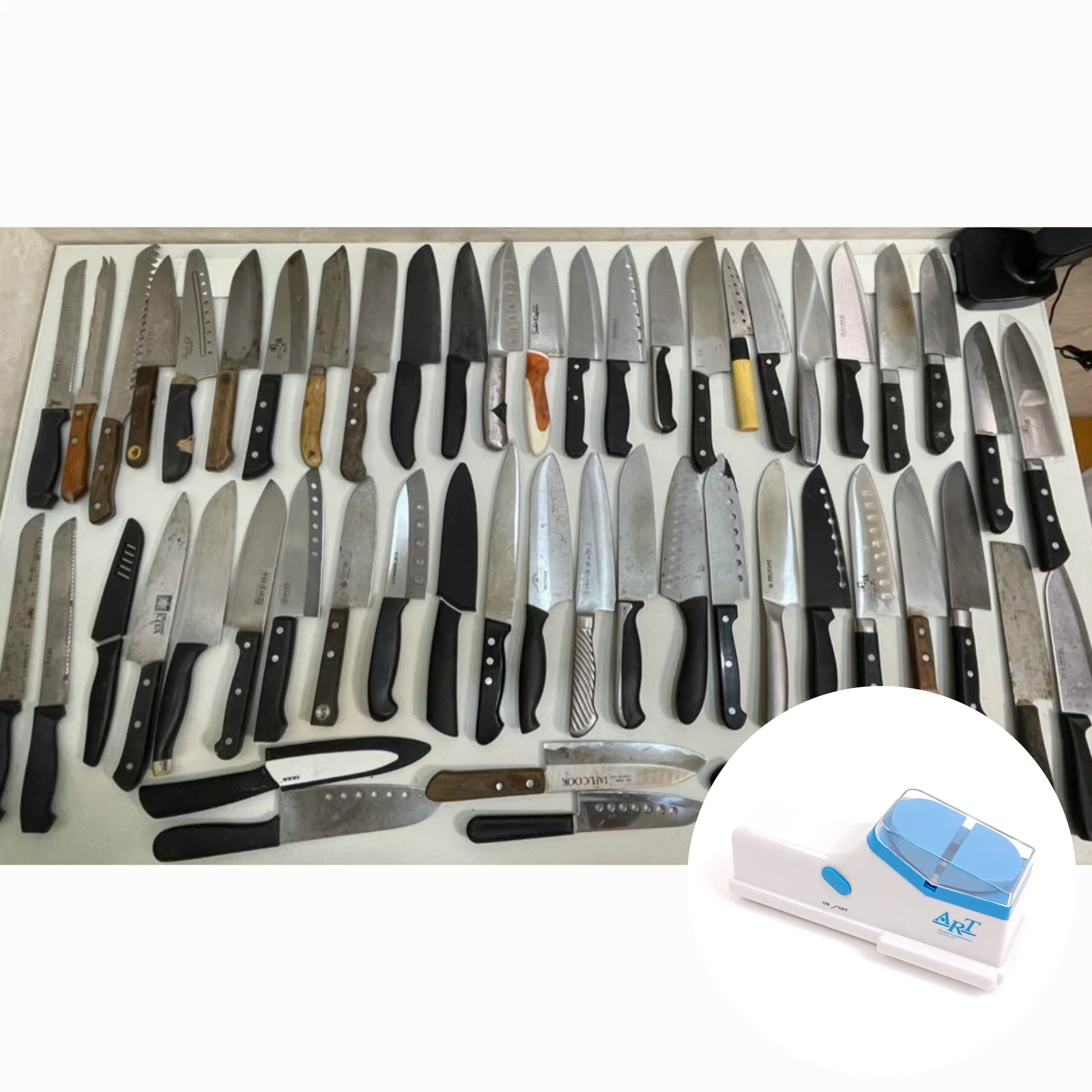 155 Japanese Chef Knives Lot | Santoku Nakiri Deba | Japan | Used | For Parts