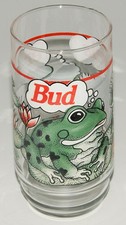 Budweiser King of Beers Frog & Lilies 16oz Glass Tumbler 1995 Anheuser Busch VTG