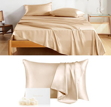 Luxury Silk Sheet Set with Mulberry Silk Pillowcase - 4 Pieces