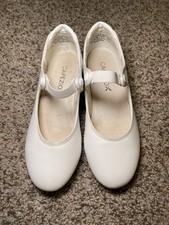 Capezio Tele Tone White Tap Dance Shoes Shuffle Tap Shoe 356 Kids Size 3.5 M