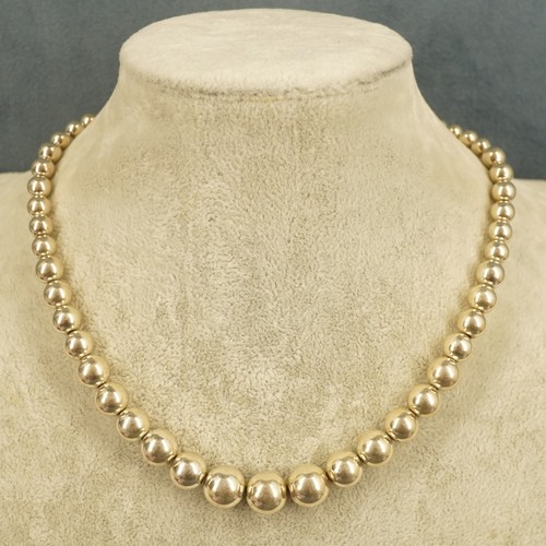 Tiffany & Co. Hardwear Sterling Silver 16" Graduated Ball Bead Necklace