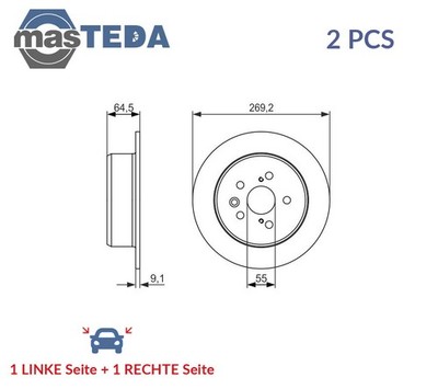 0 986 479 336 BREMSSCHEIBEN SATZ HINTEN BOSCH 2PCS NEU OE QUALITÄT