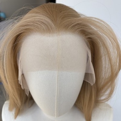 Blonde Heat Resistant Hair Long Straight Frontal Lace Wig Layered