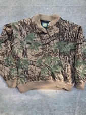 Vintage USA made CABELAS Sweater XL Camouflage Wool Henley Real Tree Hunting