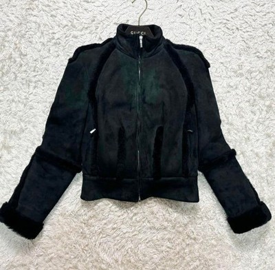 LOEWE Shearling Jacket Real Sheep Leather Black 38 M