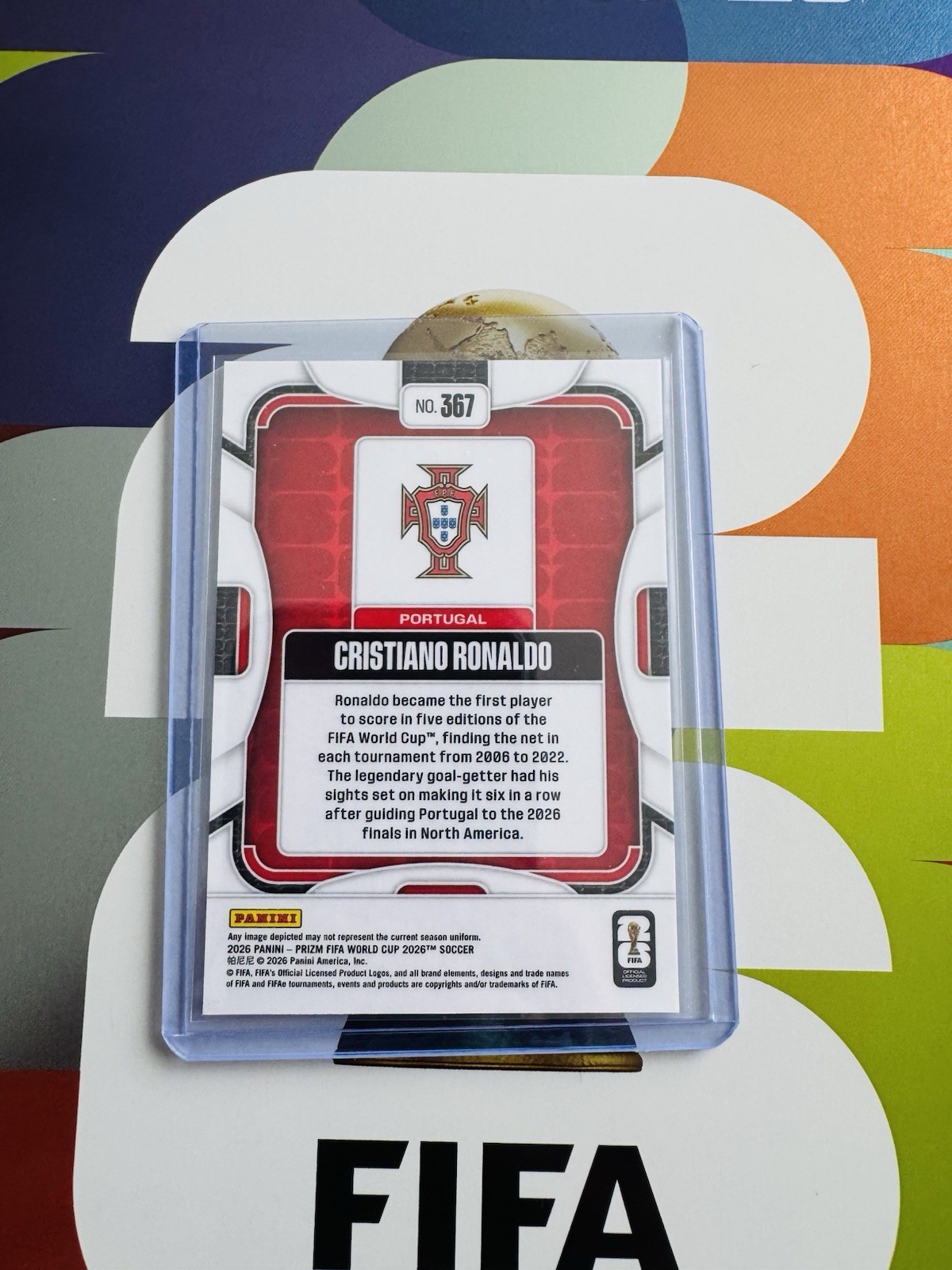 Panini Prizm FIFA World Cup 2026 Cristiano Ronaldo Base Portugal #367 view 2