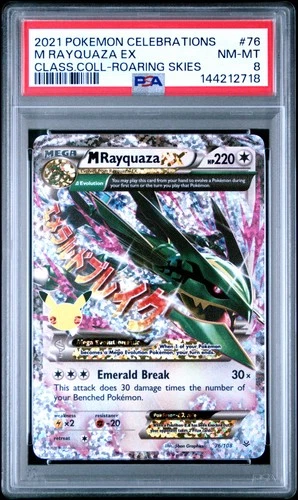 2021 POKEMON CELEBRATIONS CLASSIC COLL #76 M RAYQUAZA EX PSA 8