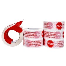 6 Pack Stop Sign Security Sealing Tape Dispenser 2 Inch x 110 Yards Heavy Duty