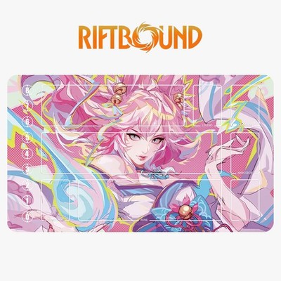 Ahri Riftbound Playmat League of Legends TCG Trading Card Game Mat+Free Bag