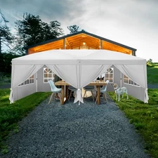 10'x 20' Easy Pop Up Gazebo Canopy Tent Party Weeding Outdoor Party Adjustable