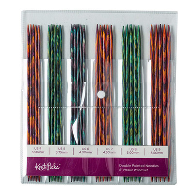 Knit Picks Double Pointed Wood Knitting Needle Set Mosaic 8