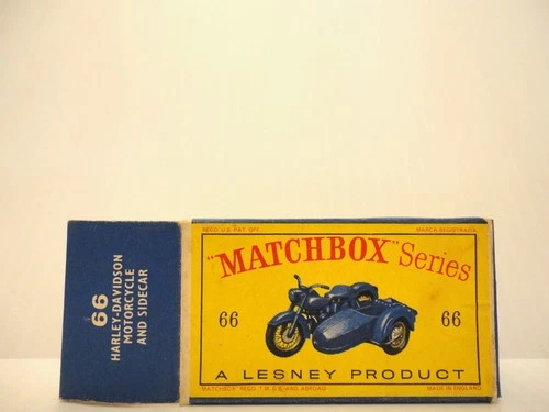 Box for 1962 Lesney Matchbox No.66 'HARLEY DAVIDSON & SIDECAR'---see photos &