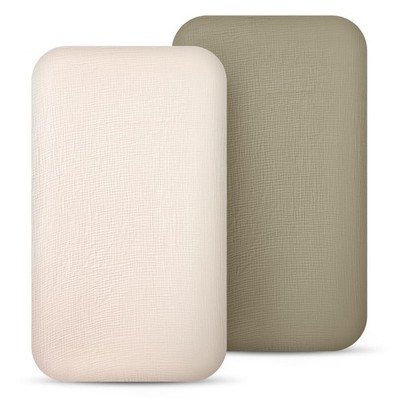 lulumoon Muslin Bassinet Sheets for Baby: Soft Bedside Sleeper, Olive & Cream 