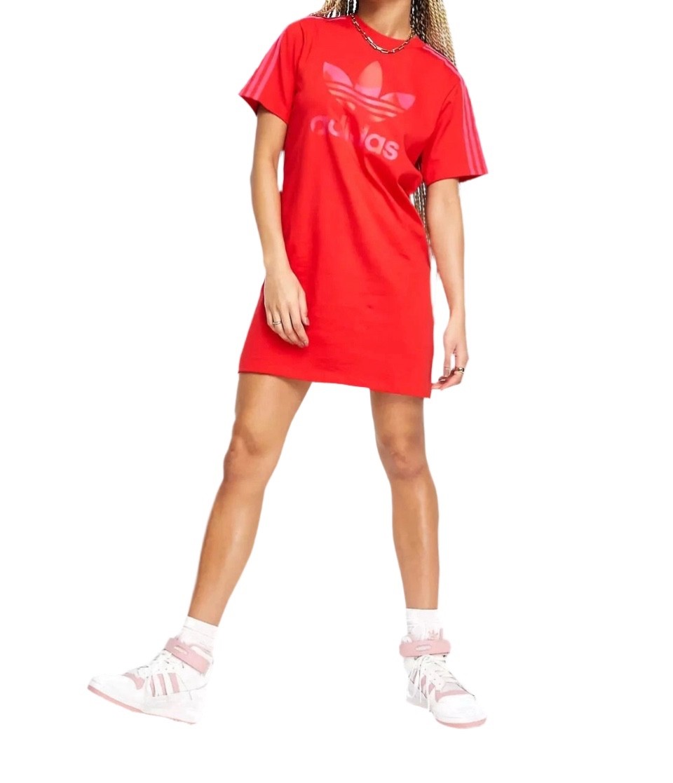 adidas TEE DRESS - H20486 - VIVID RED - MEDIUM