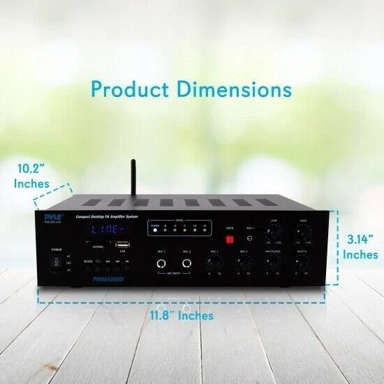Pyle Wireless Bluetooth Public Address Amplifier Receiver System 500W PMSA126BU - Image 2 of 4