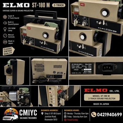 Elmo Elmo St-180 M-O 2-Track Projector Vintage Film Machine Showa Era Retro