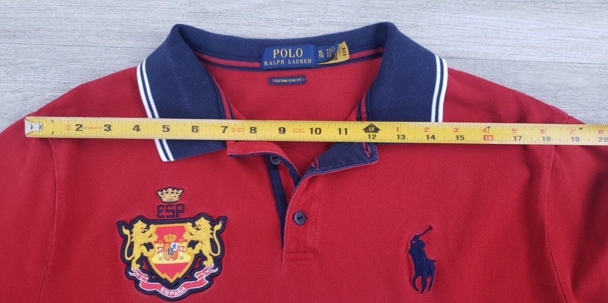 Polo Ralph Lauren Men's XL Custom Slim Fit Big Pony Espana Spain FIFA World Cup View 5