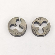 2 BSA Round Dies 14-20 NS 13/16" OD Screw Adjustable Die Carbon Steel
