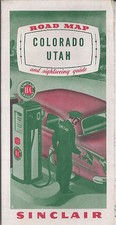 1950s SINCLAIR GAS ROAD MAP COLORADO UTAH
