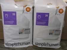 Simplehuman Code H 30-35L(8-9 Gallon) Custom Fit Liners (2 pack)