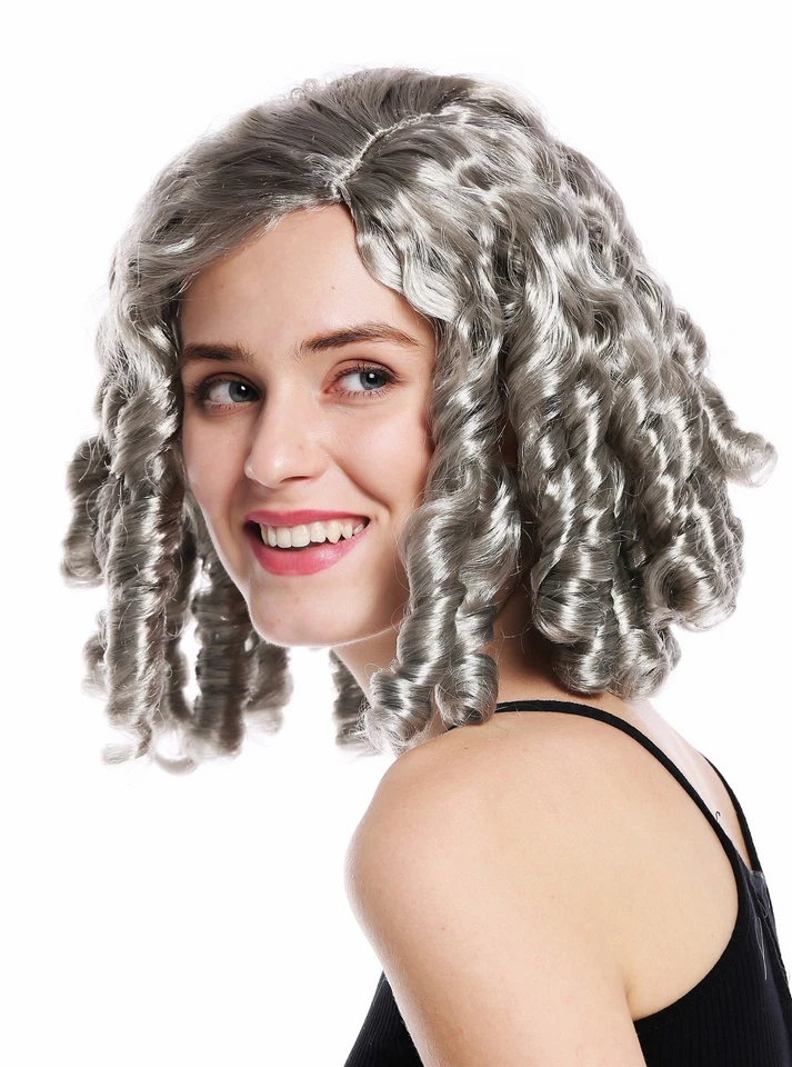 Perücke Damen Karneval Barock Gothic Lolita Cosplay Korkenzieher-Locken grau - Bild 3 von 4