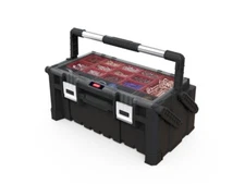 22" Heavy Duty Cantilever Removable Bins Metal Latch Tool Box Storage Organizer