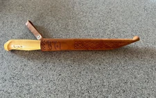 J. MARTTIINI hand ground stainless fixed 7 1/2" blade knife, Finland, leather