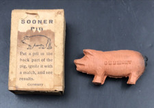 Vintage Sooner Pig w/ Original Box Germany Pink 2.25"x1"