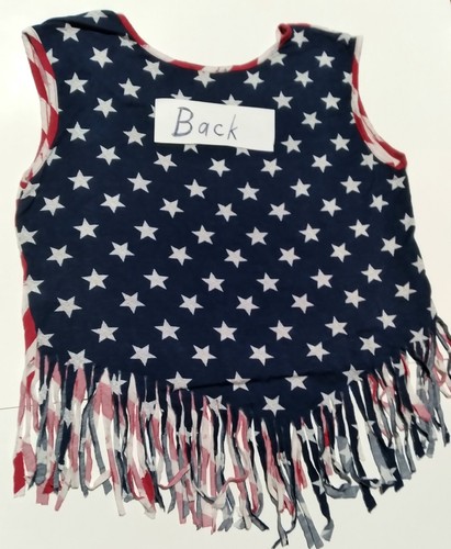 Flag Fringe Crop Top Womens Medium Tank Top Cool Nice! - Picture 2 of 8
