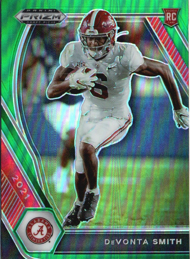 2021 Panini Prizm Draft Picks Collegiate #101 DeVonta Smith Green