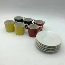 Espresso Coffee Tea Cup Saucer Lipper & Mann Creations Set of 6 Small Vintage