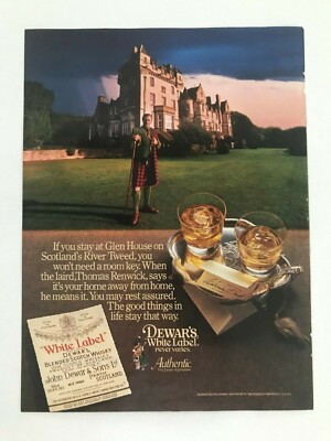 Dewar's White Label Scotch Whisky Vintage 1984 Print Ad