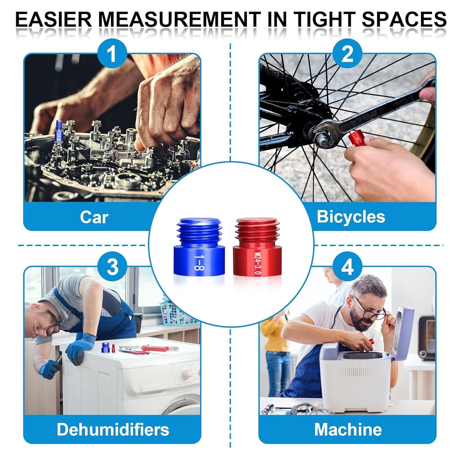 44pcs Nut and Bolt Thread Checker Standard and Metric Set Thread Identifier S...