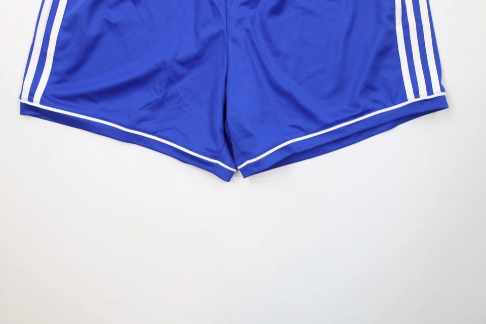 Vintage Adidas Womens XL Spell Out Striped Running Jogging Soccer Shorts Blue - Image 4 of 4