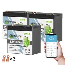 36V 100Ah Lithium Battery LiFePO4 Bluetooth BMS 3 Group 12V 100Ah for RV Marine