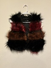 Fashion Nova Faux Fur Sleeveless jacket coat womens size S Multiple Color