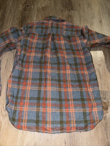 Camicia donna flanella Rei Co Op taglia XS quadri bottoni casual grigio e arancione - Foto 5 di 6