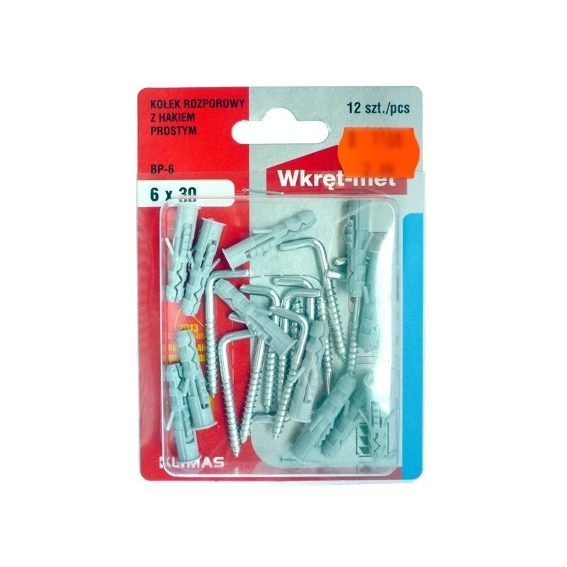 WREK MET Klimas Wkret-met Spreizdübel 6 x 30mm mit L-Haken 12Stk./Packung