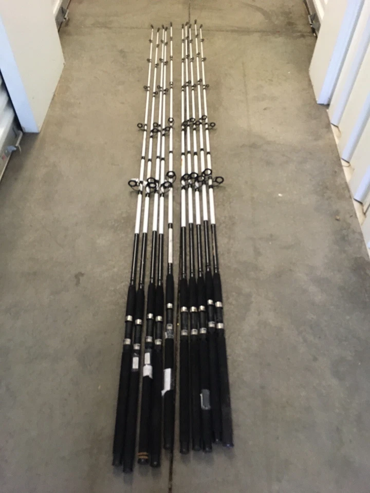 LOTE DE CIERRE 10 CAÑAS GIRATORIAS TSUNAMI SPEAR 8’ Medium Pier Surf 2 piezas Foto 2 de 4