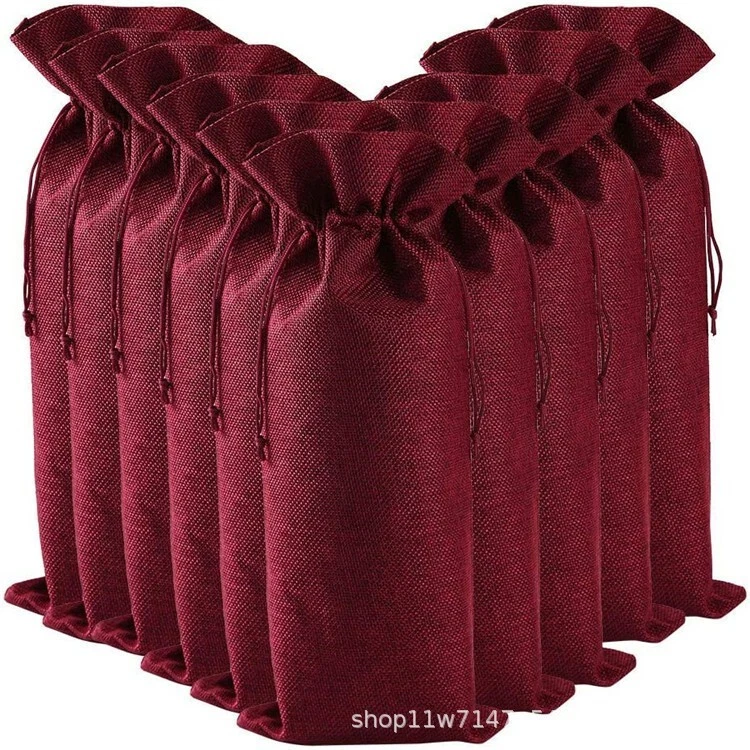 Вино ликер бутылка мешковина хлопок сумка многоцветный День благодарения Рождественский подарок упаковка - Изображение 3 из 4