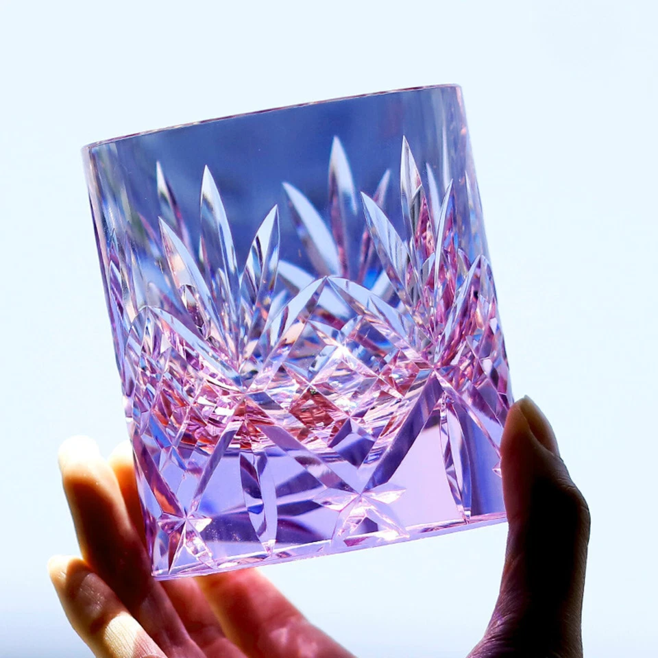 Purple 7.5oz Hand Engrave To Edo Kiriko Crystal Whiskey Glass Gift Packing 1pc - Image 3 of 4