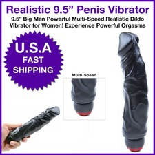 Vibrador Juguete Sexual Consolador Negro 9.5" Para Mujer Parejas Mujeres Hombre