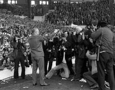 Liverpool 0 v Leicester City 0 Liverpool manager Bill Shankly is m- Old Photo