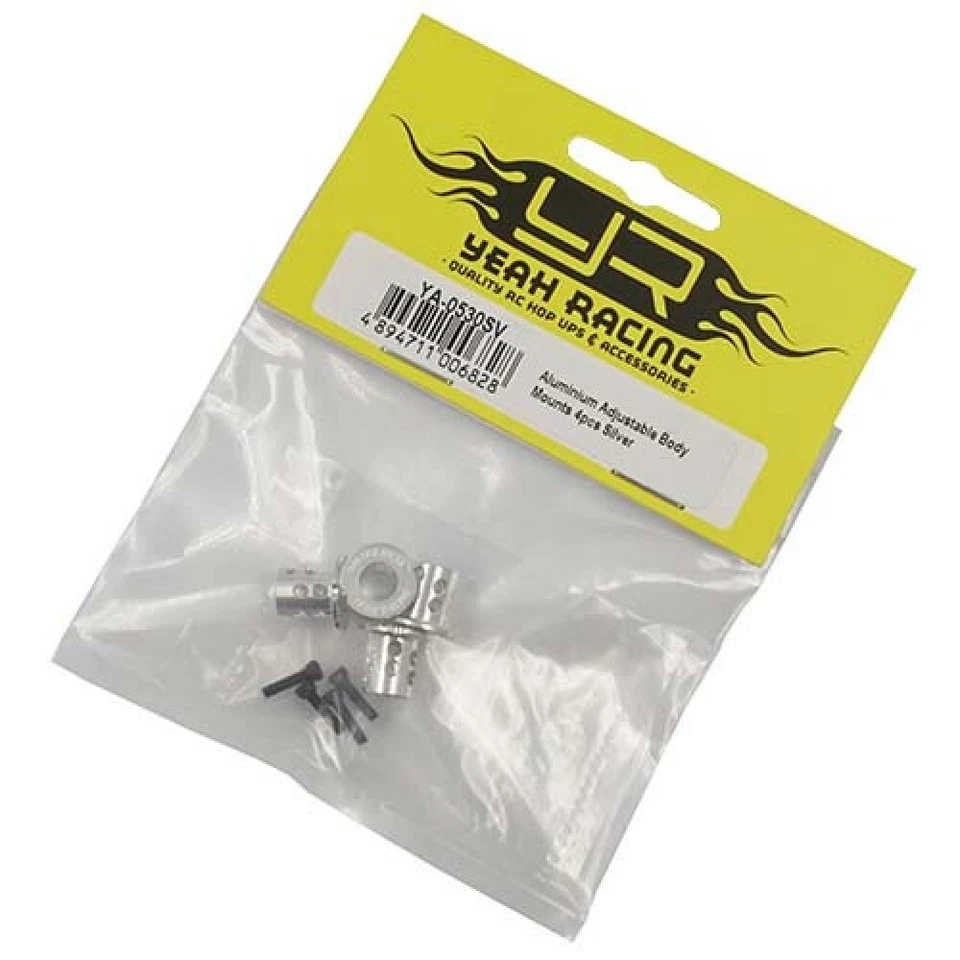 ALLOY  Adjustable Body Mounts 4pcs Silve for 6mm body post for 1:10 RC car truck - Image 2 of 3
