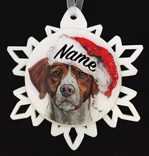 Santa Brittany Spaniel Dog Breed Personalized Christmas Ornament