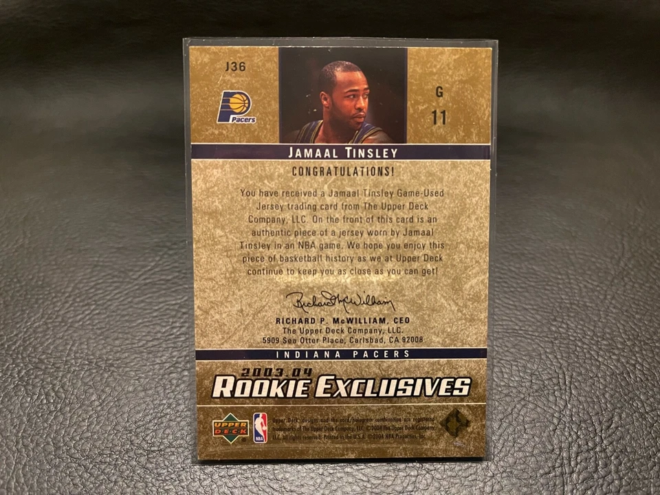 JAMAAL TINSLEY 2003-04 UPPER DECK JERSEY EXCLUSIVES #J36 - JERSEY PATCH, PACERS - Image 2 of 2