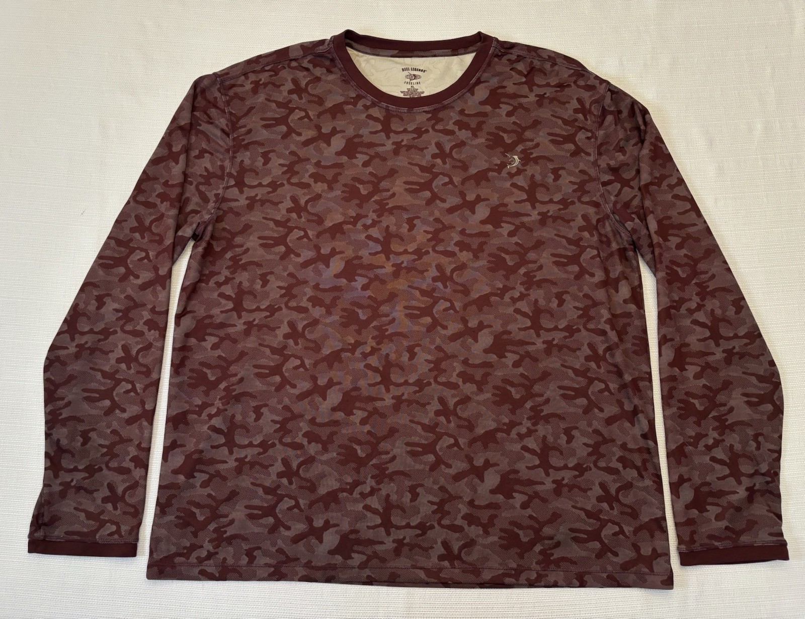 Reel Legends Freeline Men’s XL Burgundy Camo Long Sleeve Fishing Outdoor Shirt